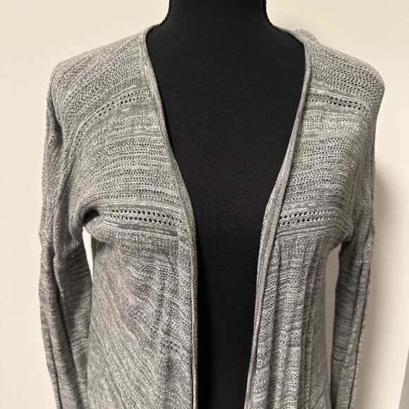 *EXPRESS* Heather Gray Long Sleeve Open Front Cardigan Size Large - Picture 2 of 7